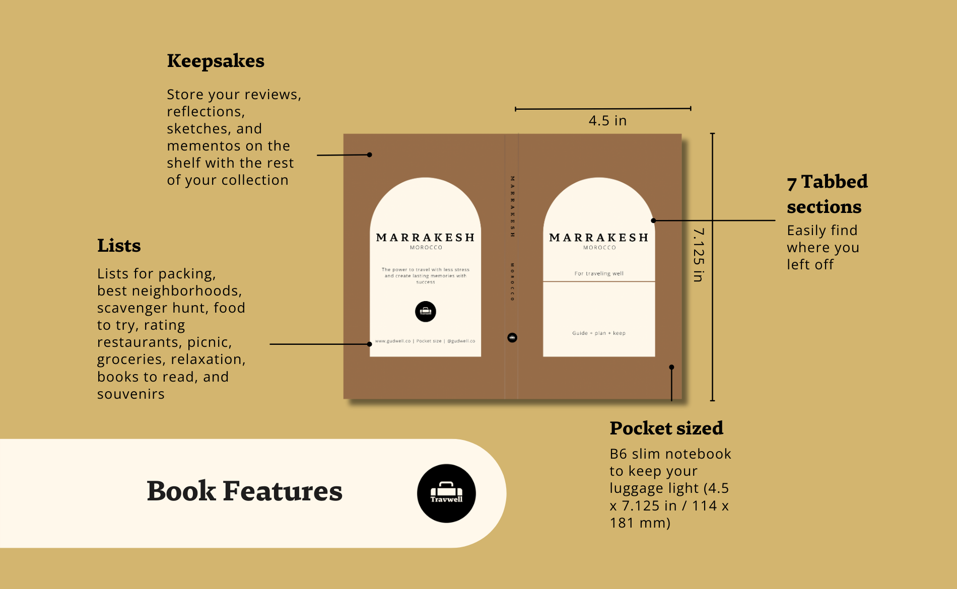 Marrakesh (Marrakech) Planner & Travel Guidebook | Printed for U.S. Travelers Book by Travwell