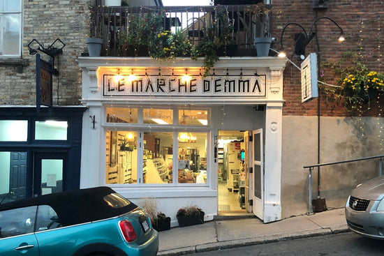 Quebec City Canada market on a slope