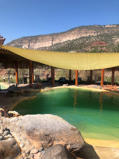 Turquoise desert hot springs in Albuquerque
