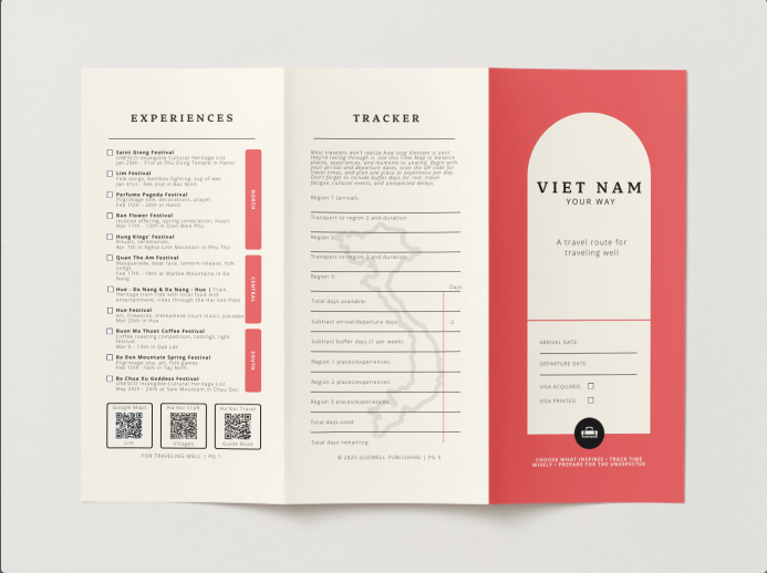 Vietnam Print Out Travel Planning Brochure | Sites, culture, hotel tips, regional cities List by Travwell