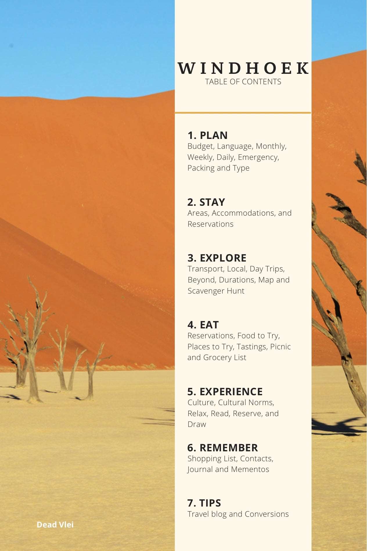 Namibia Tour Planner for Windhoek Stays & Safari Prep Book by Travwell